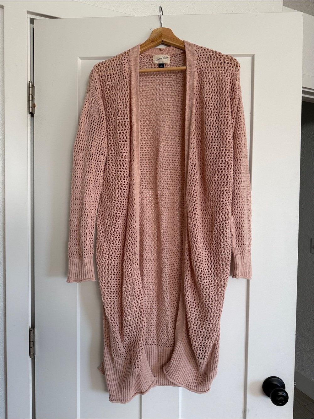Universal Thread Open-Knit Longline Cardigan - Dusty Rose